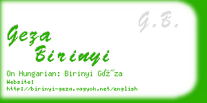 geza birinyi business card